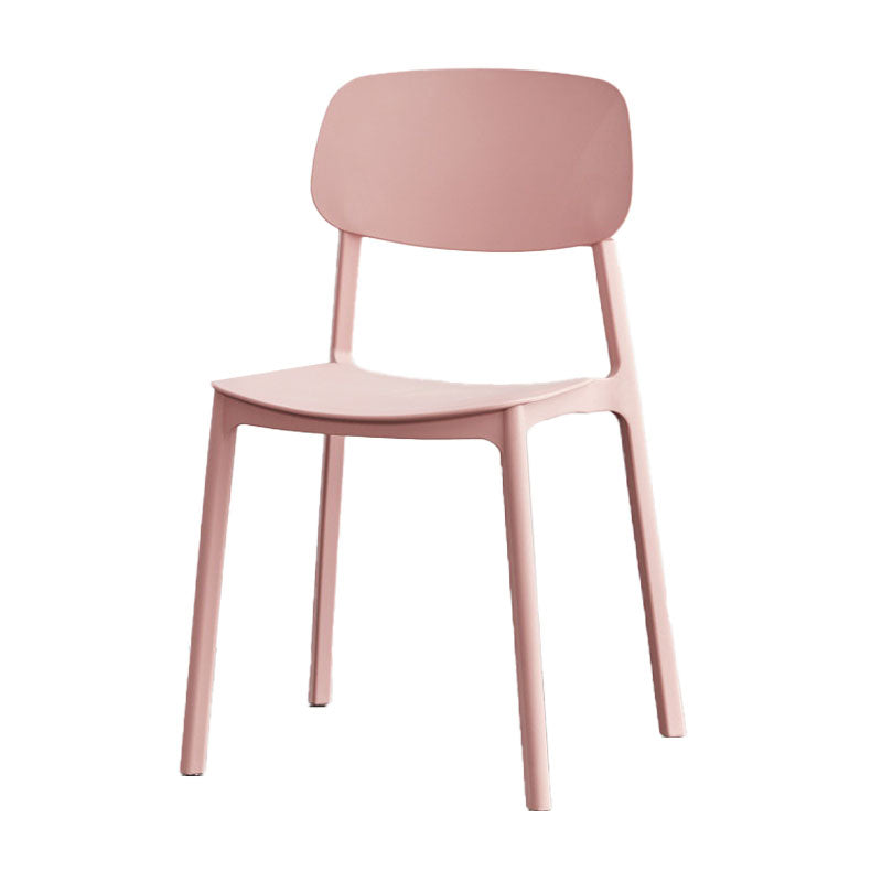 Silla lateral casera de plástico moderna con respaldo abierto y acabado mate