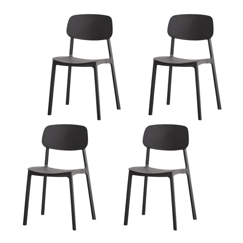 Silla lateral casera de plástico moderna con respaldo abierto y acabado mate