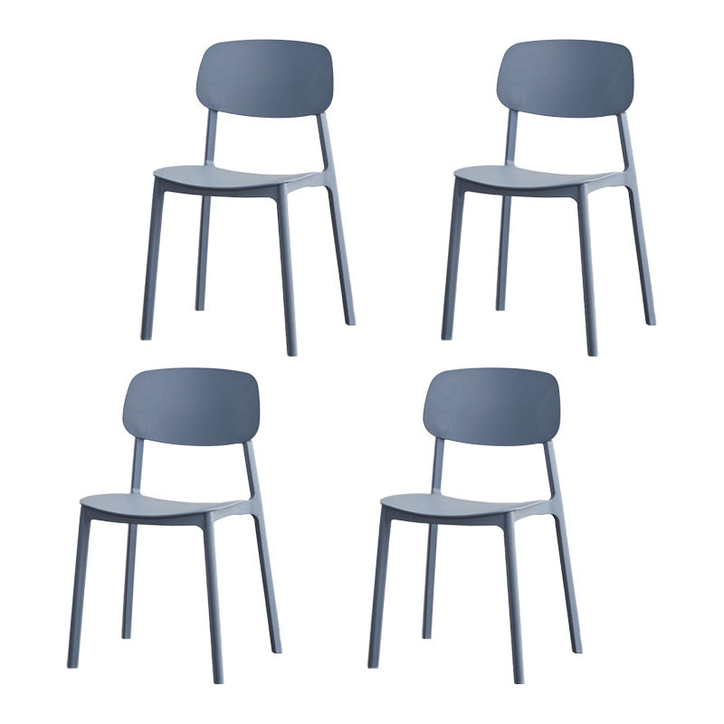 Silla lateral casera de plástico moderna con respaldo abierto y acabado mate