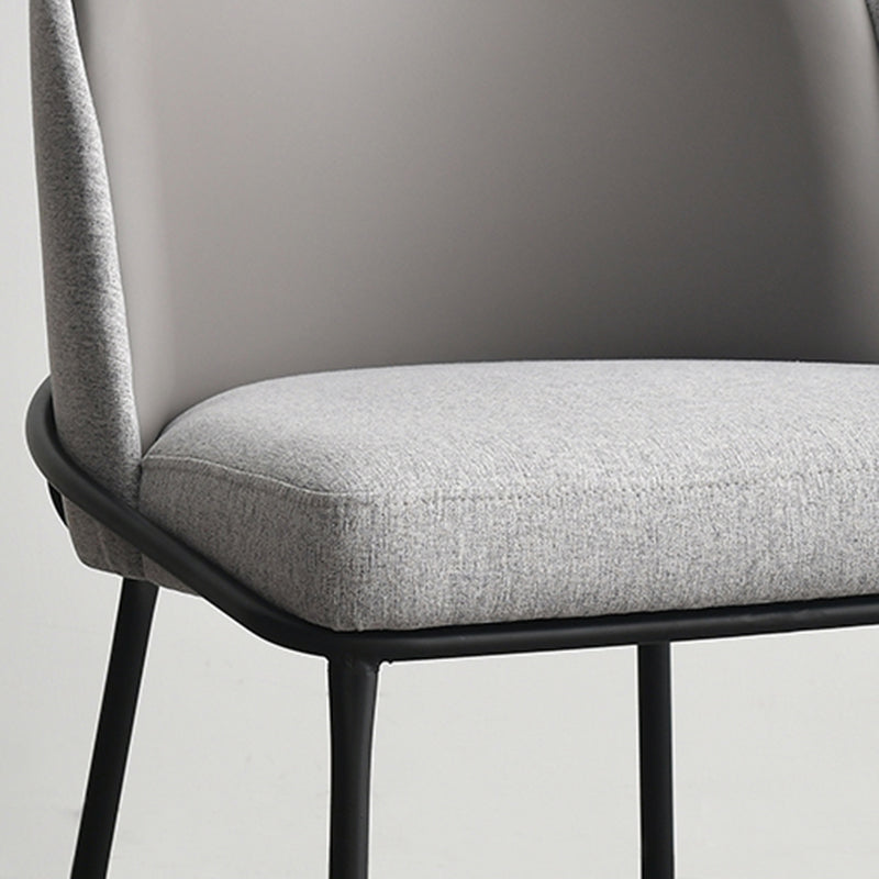 Sillas de comedor sin brazos de tela Glam, silla de comedor de metal para uso doméstico