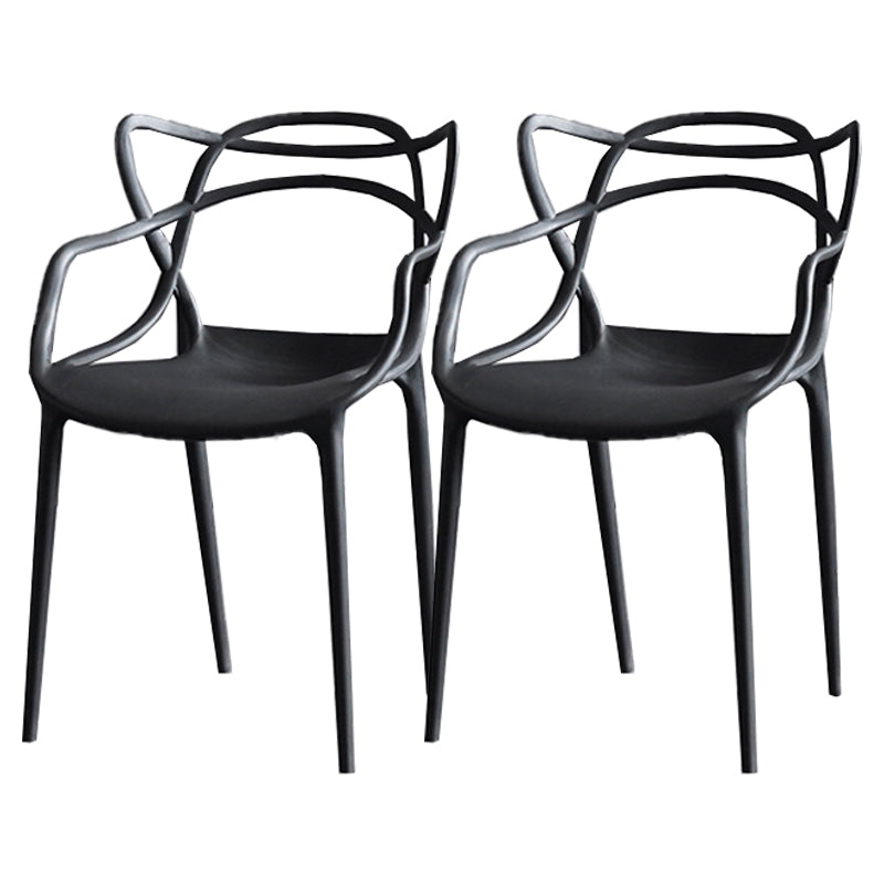 Sillas contemporáneas que cenan las sillas laterales de la parte posterior abierta del brazo con las piernas plásticas para la cocina