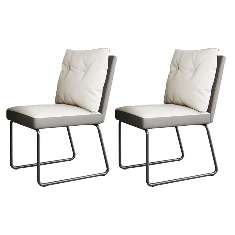 Silla lateral de cuero moderna para sala de estar, silla de comedor con respaldo sólido y acabado mate