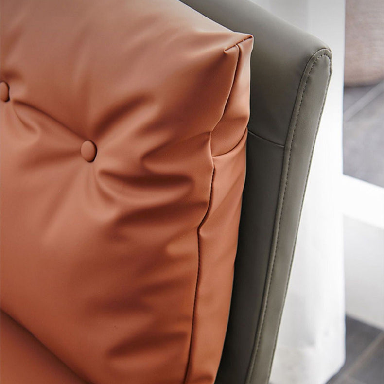 Silla lateral de cuero moderna para sala de estar, silla de comedor con respaldo sólido y acabado mate