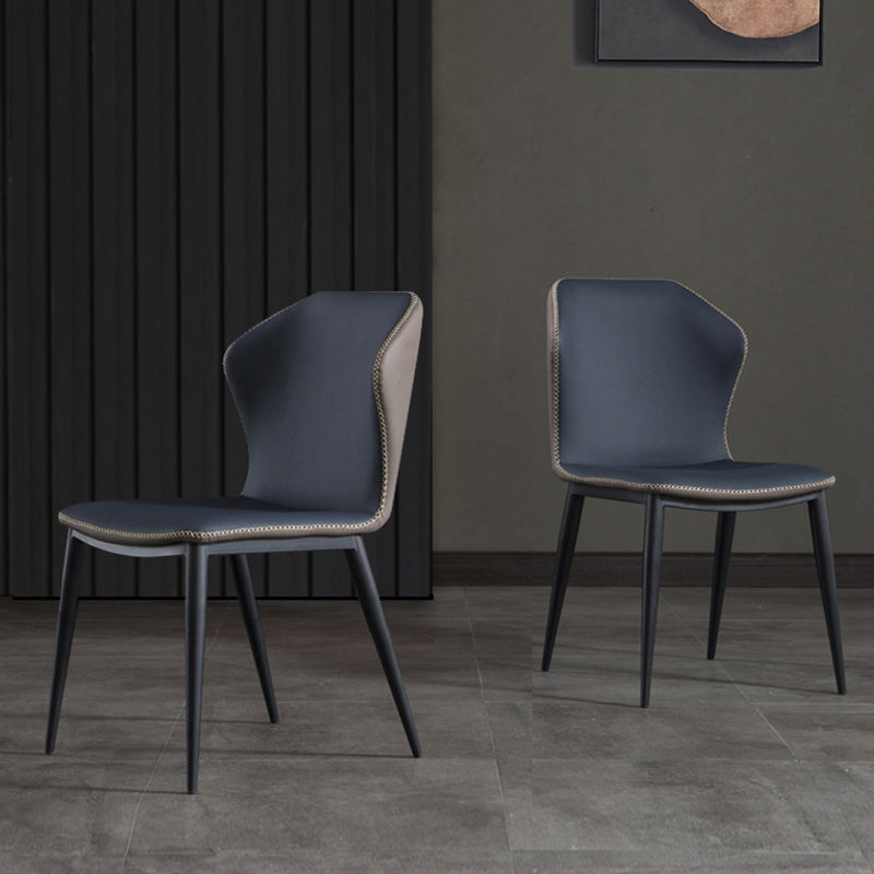 Sillas de comedor de piel sintética de estilo industrial Silla lateral con respaldo lateral