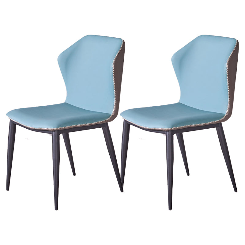 Sillas de comedor de piel sintética de estilo industrial Silla lateral con respaldo lateral