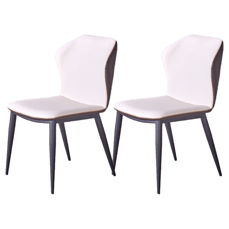 Sillas de comedor de piel sintética de estilo industrial Silla lateral con respaldo lateral