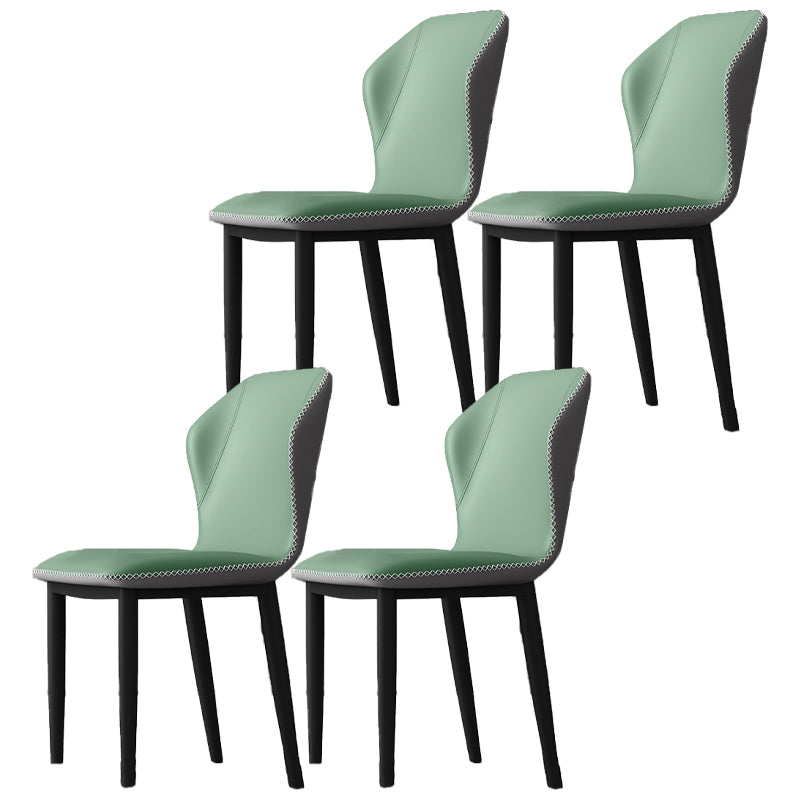 Silla de comedor sin brazos con respaldo industrial, sillas de comedor de piel sintética para uso doméstico