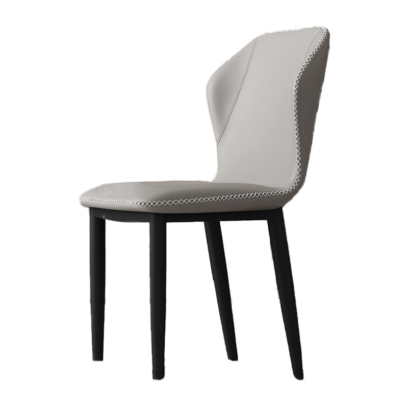 Silla de comedor sin brazos con respaldo industrial, sillas de comedor de piel sintética para uso doméstico