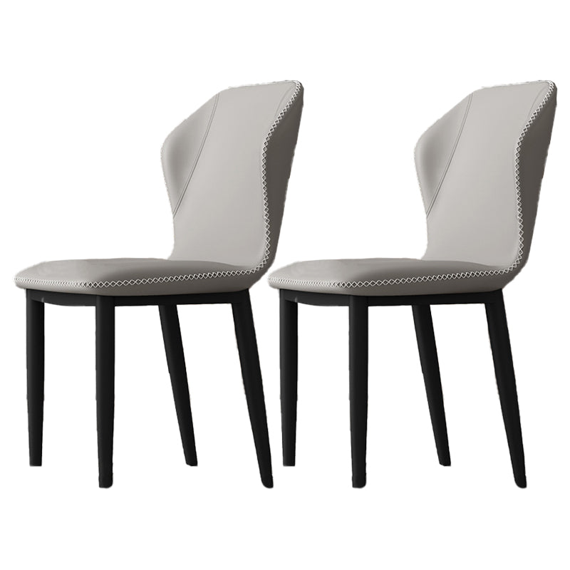 Silla de comedor sin brazos con respaldo industrial, sillas de comedor de piel sintética para uso doméstico