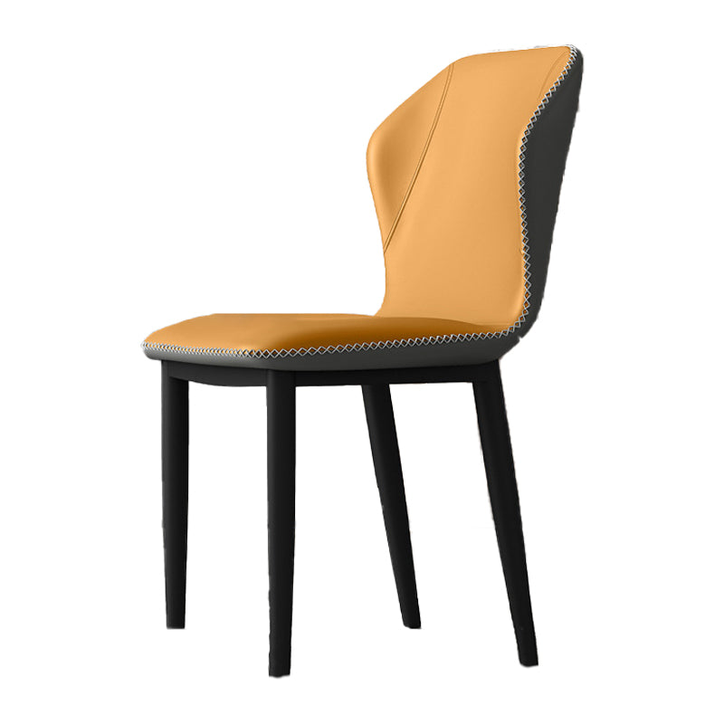 Silla de comedor sin brazos con respaldo industrial, sillas de comedor de piel sintética para uso doméstico