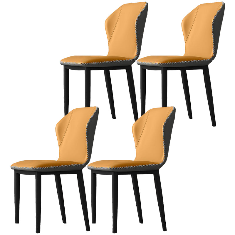 Silla de comedor sin brazos con respaldo industrial, sillas de comedor de piel sintética para uso doméstico