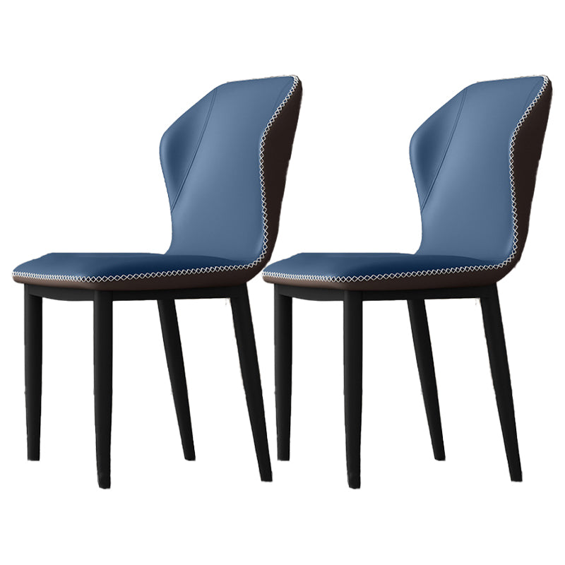 Silla de comedor sin brazos con respaldo industrial, sillas de comedor de piel sintética para uso doméstico