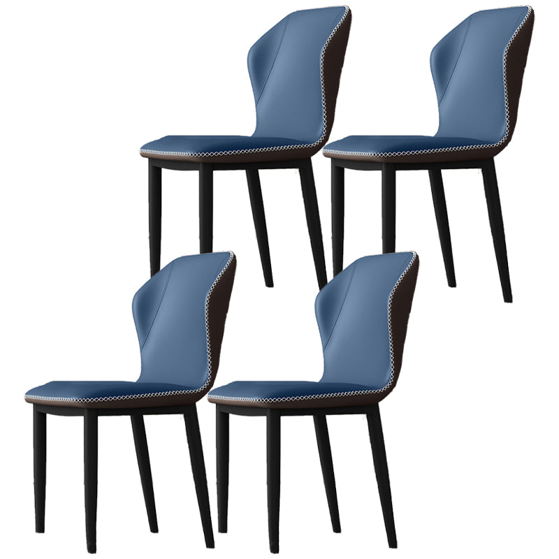 Silla de comedor sin brazos con respaldo industrial, sillas de comedor de piel sintética para uso doméstico
