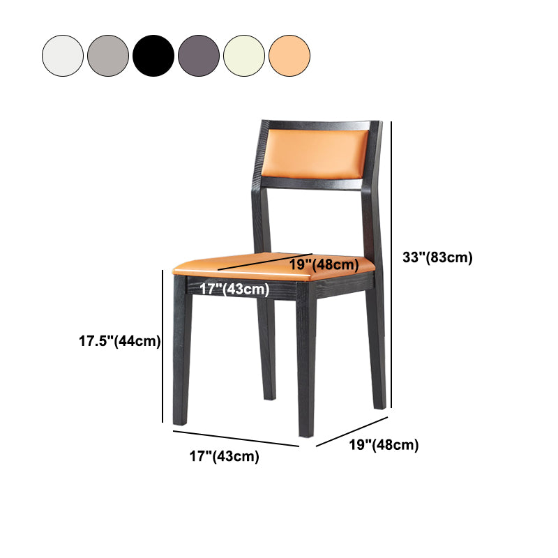 Eigentijdse stoelen Dining Armless Open Achterzijde stoelen met houten benen voor keuken