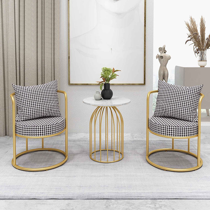 Silla de comedor de metal de estilo nórdico, sillones tapizados para uso en restaurantes