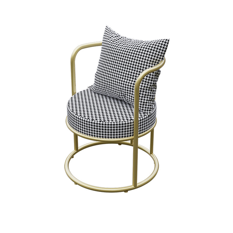 Silla de comedor de metal de estilo nórdico, sillones tapizados para uso en restaurantes