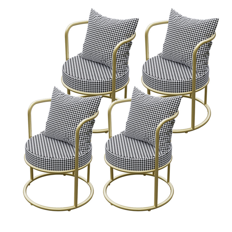 Silla de comedor de metal de estilo nórdico, sillones tapizados para uso en restaurantes