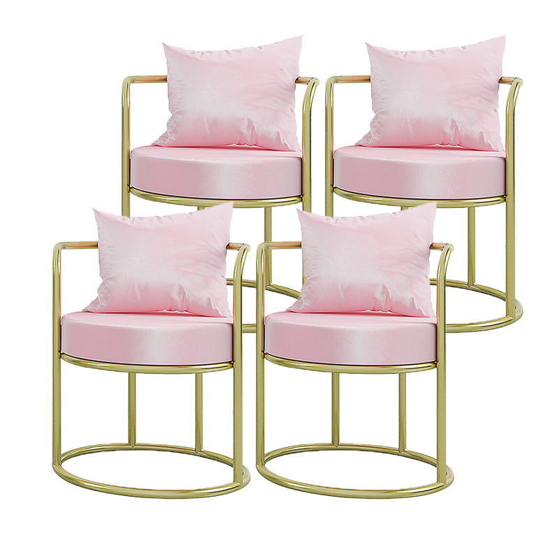 Silla de comedor de metal de estilo nórdico, sillones tapizados para uso en restaurantes