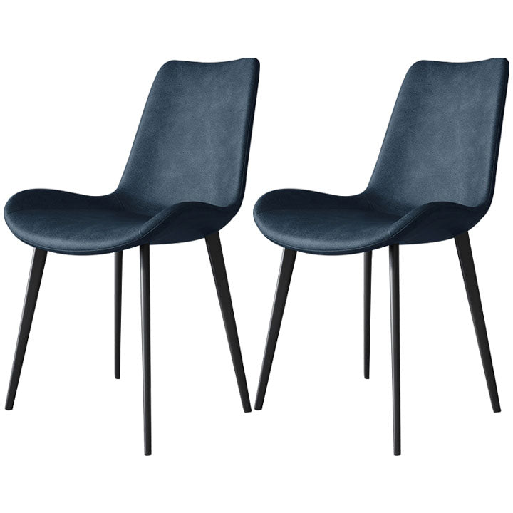 Silla de comedor estilo moderno, sillas sin brazos con patas de metal para cocina