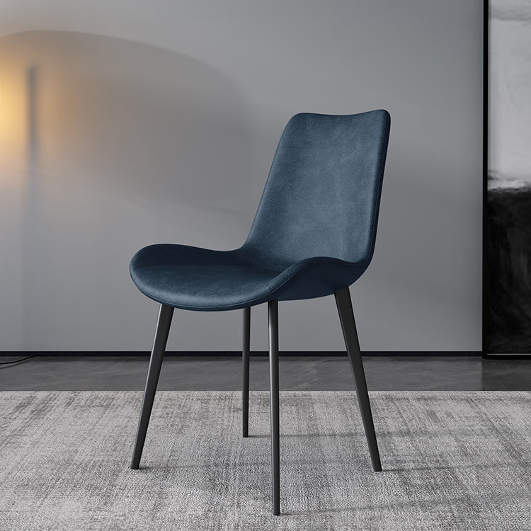 Silla de comedor estilo moderno, sillas sin brazos con patas de metal para cocina