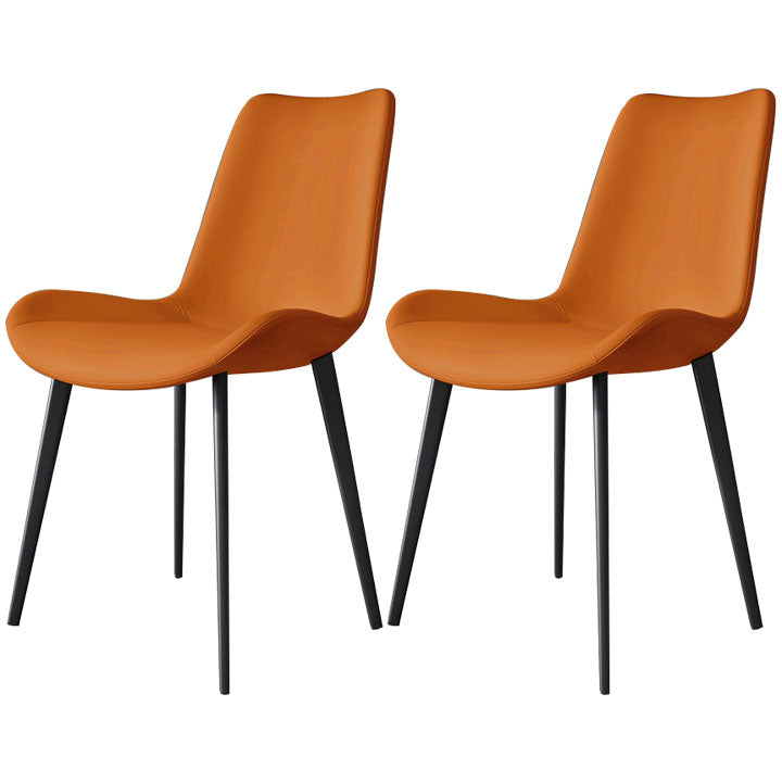 Silla de comedor estilo moderno, sillas sin brazos con patas de metal para cocina