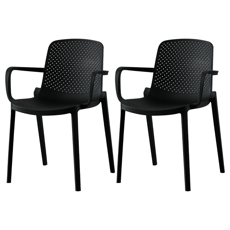 Silla plástica escandinava del brazo del comedor de la cocina Silla sólida de la parte posterior