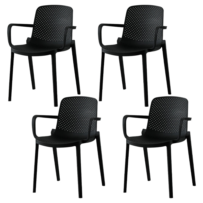 Silla plástica escandinava del brazo del comedor de la cocina Silla sólida de la parte posterior
