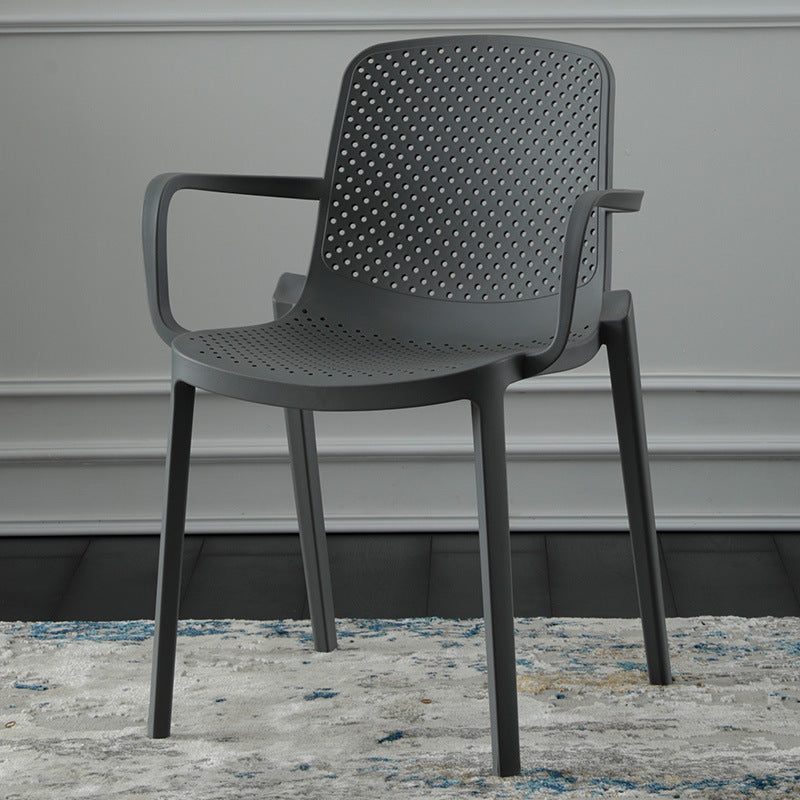 Silla plástica escandinava del brazo del comedor de la cocina Silla sólida de la parte posterior