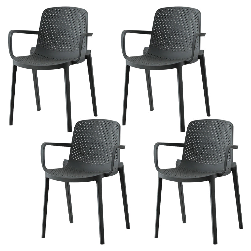 Silla plástica escandinava del brazo del comedor de la cocina Silla sólida de la parte posterior