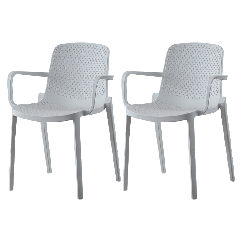 Silla plástica escandinava del brazo del comedor de la cocina Silla sólida de la parte posterior