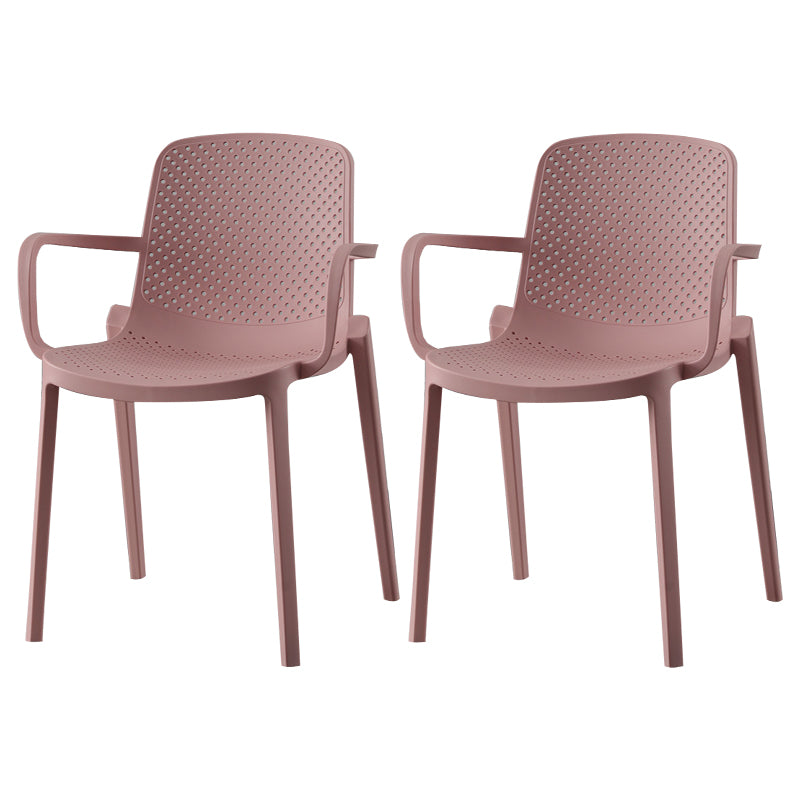 Silla plástica escandinava del brazo del comedor de la cocina Silla sólida de la parte posterior