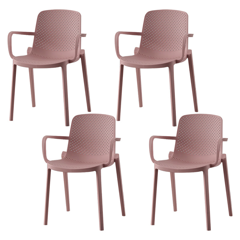 Silla plástica escandinava del brazo del comedor de la cocina Silla sólida de la parte posterior