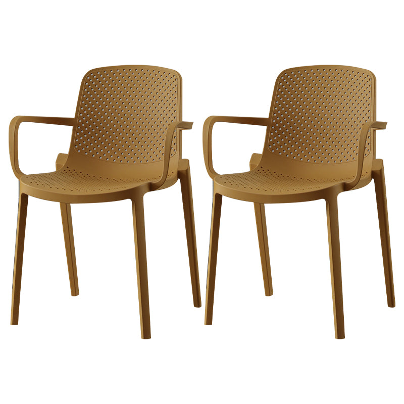 Silla plástica escandinava del brazo del comedor de la cocina Silla sólida de la parte posterior