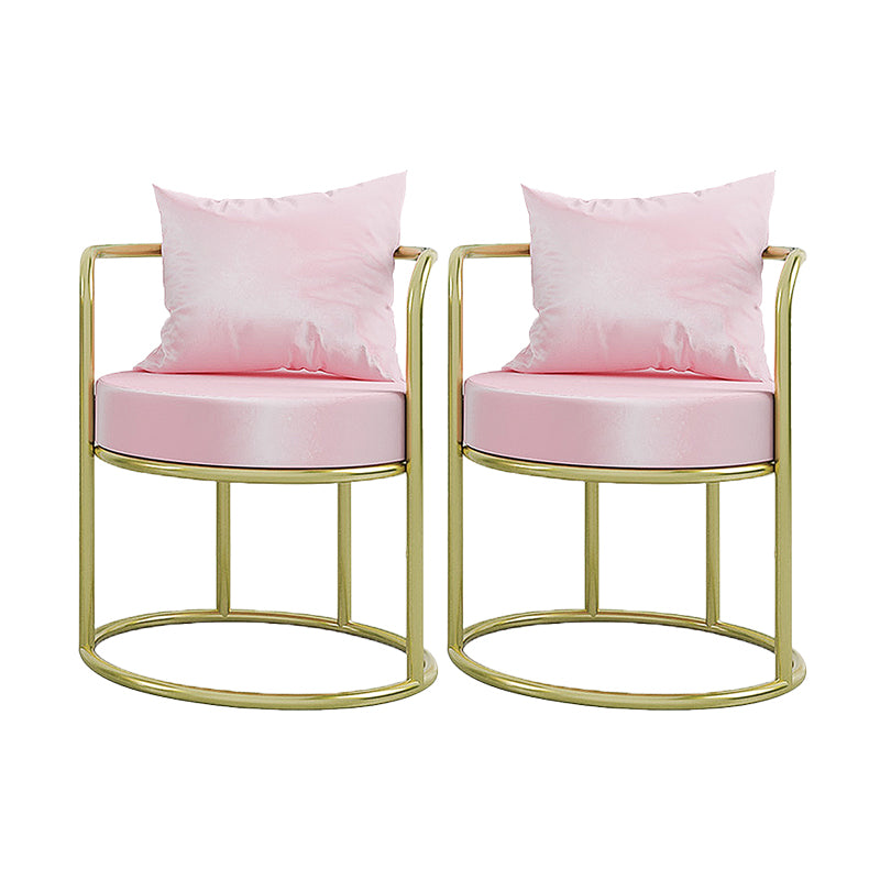 Sillas de comedor de metal Glam Silla lateral de terciopelo para uso doméstico