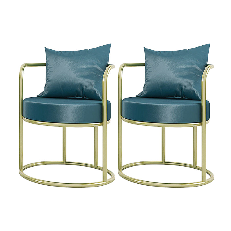 Sillas de comedor de metal Glam Silla lateral de terciopelo para uso doméstico