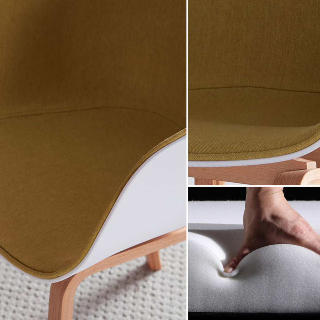 Silla estilo moderno sillón de comedor con patas de madera para cocina