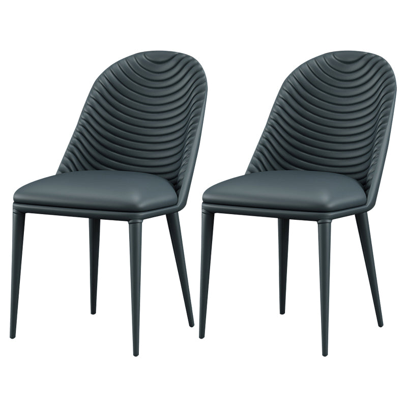 Sedia da pranzo in pelle parsons in stile designer parsons