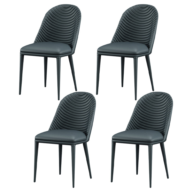 Sedia da pranzo in pelle parsons in stile designer parsons
