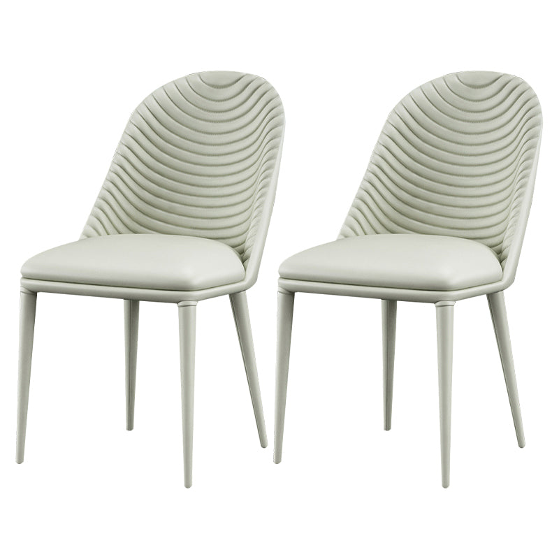 Sedia da pranzo in pelle parsons in stile designer parsons