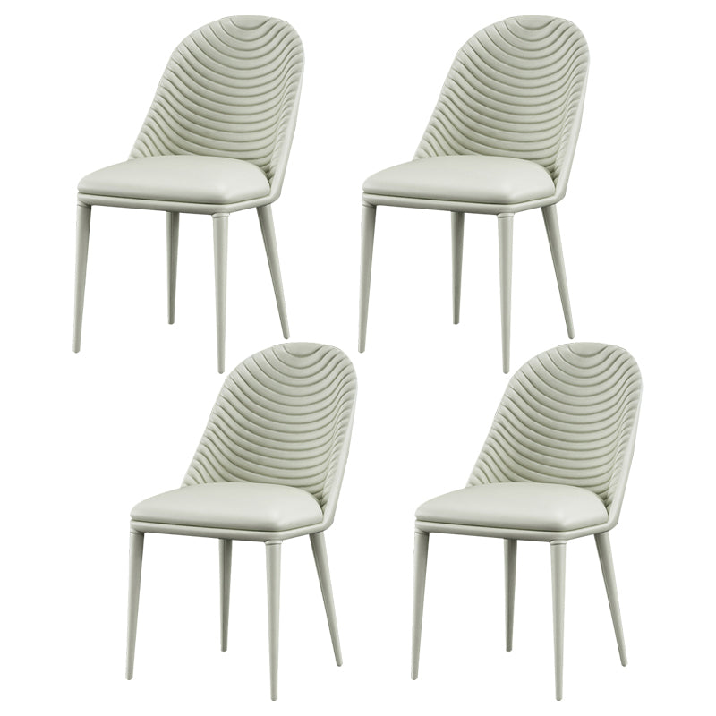 Sedia da pranzo in pelle parsons in stile designer parsons