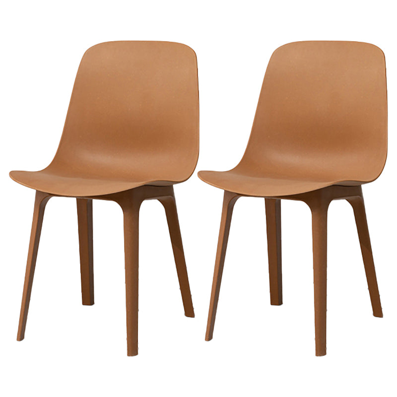 Silla escandinava sin brazos con respaldo sólido, sillas laterales de comedor de plástico