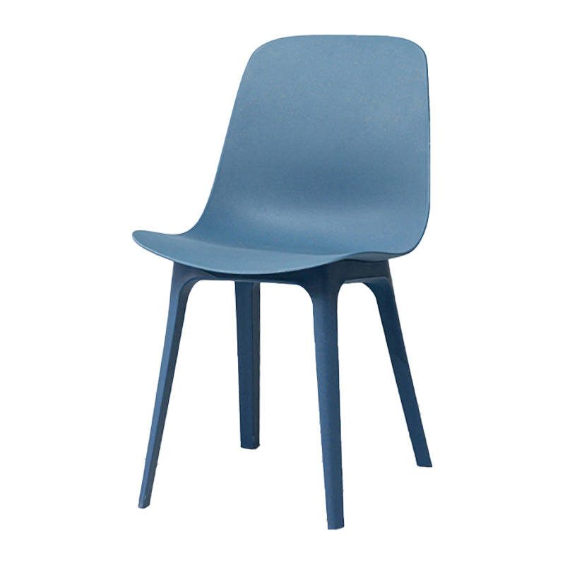 Silla escandinava sin brazos con respaldo sólido, sillas laterales de comedor de plástico