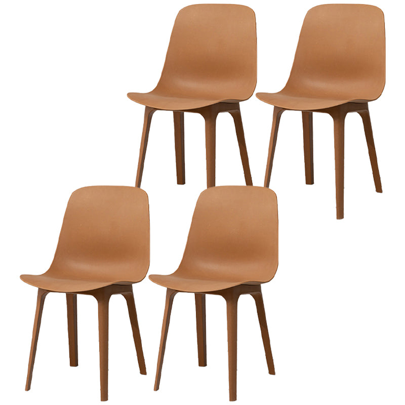Silla escandinava sin brazos con respaldo sólido, sillas laterales de comedor de plástico