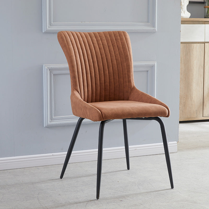 Silla lateral de cuero moderna para sala de estar Parsons Silla de comedor con acabado mate