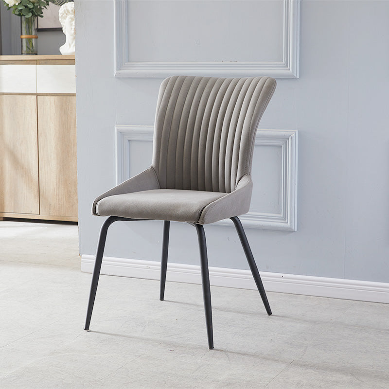 Silla lateral de cuero moderna para sala de estar Parsons Silla de comedor con acabado mate