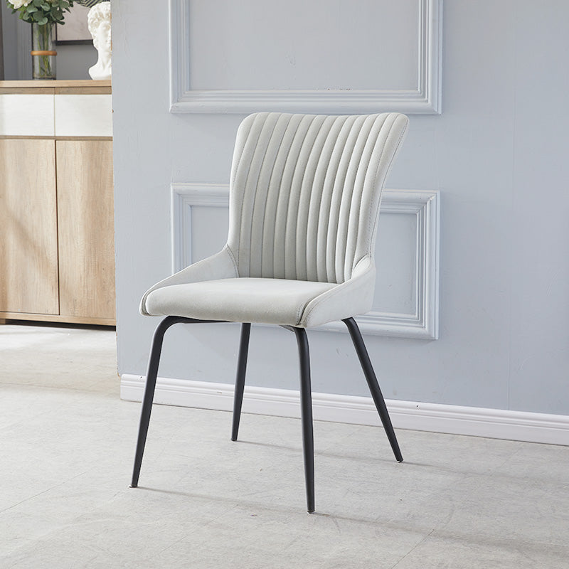 Silla lateral de cuero moderna para sala de estar Parsons Silla de comedor con acabado mate
