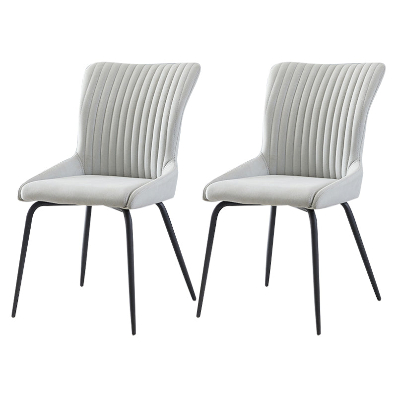 Silla lateral de cuero moderna para sala de estar Parsons Silla de comedor con acabado mate