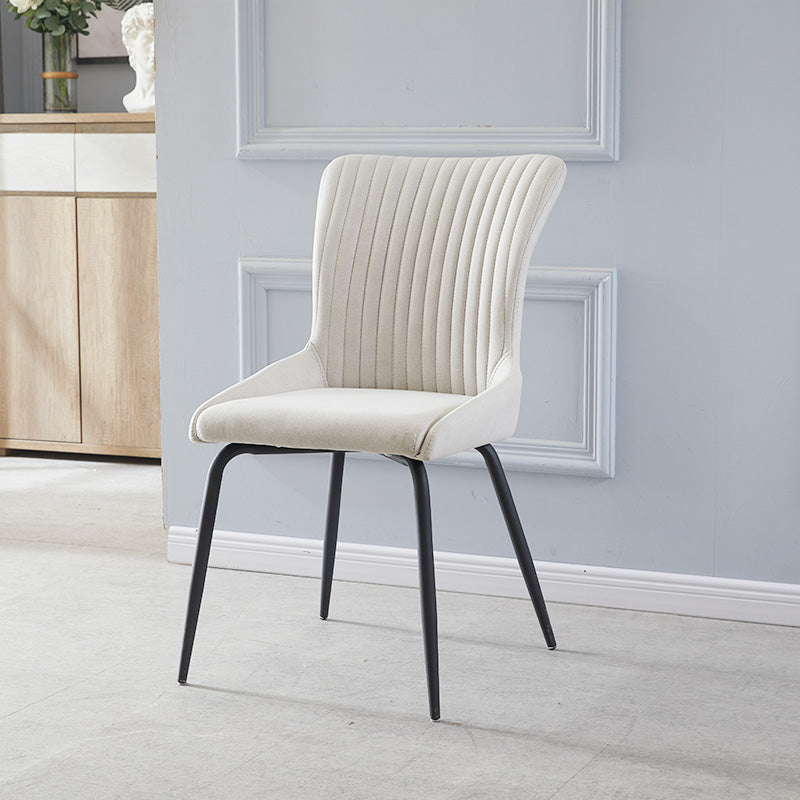 Silla lateral de cuero moderna para sala de estar Parsons Silla de comedor con acabado mate