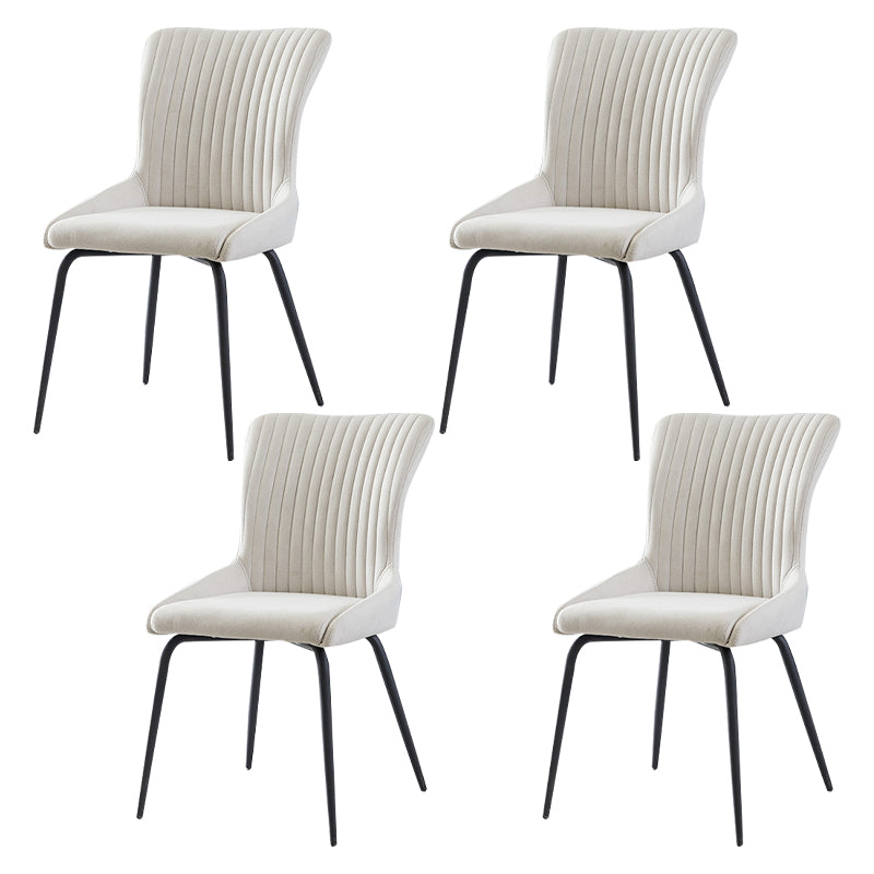 Silla lateral de cuero moderna para sala de estar Parsons Silla de comedor con acabado mate