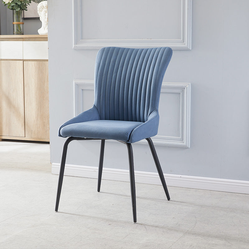 Silla lateral de cuero moderna para sala de estar Parsons Silla de comedor con acabado mate